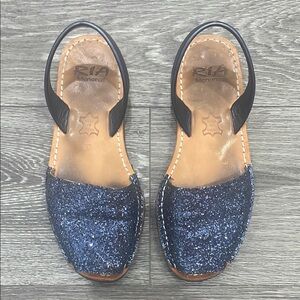 Women's Glitter Abarcas - Blue